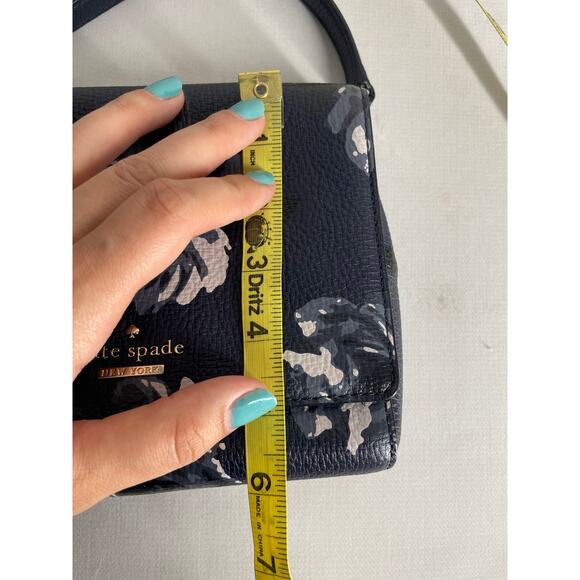 Kate Spade Briar Lane Night Rose Mini Emelyn Crossbody Leather Bag Navy Blue - Picture 8 of 9